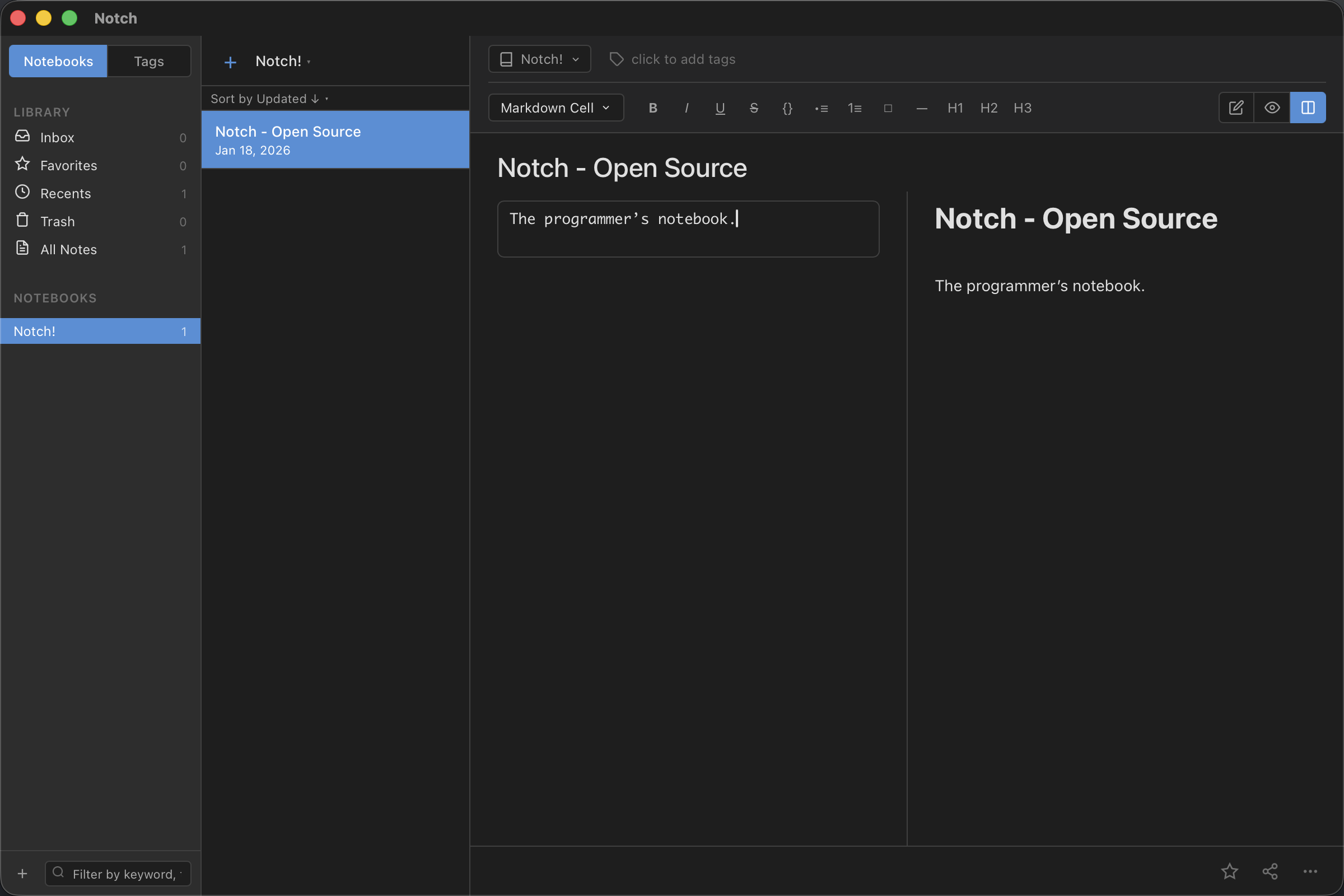 Notch app screenshot